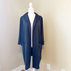 Clara Sun Woo Open Front Gray Long Cardigan - XL